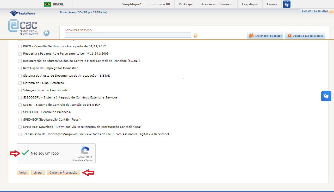 e-Cac Receita Federal